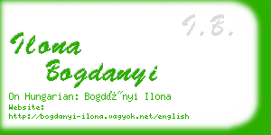 ilona bogdanyi business card